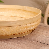 Корзинка плетёная, из бамбука 35х30х8 см