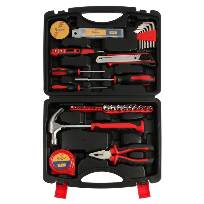 Набор инструментов в кейсе ТУНДРА, универсальный, 46 предметов Набор инструментов в кейсе ТУНДРА, универсальный, 46 предметов