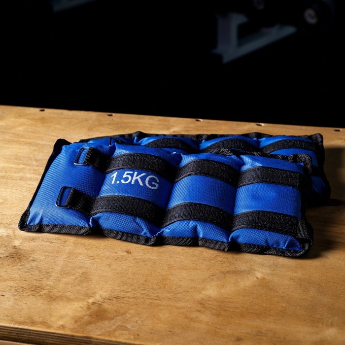 Утяжелители ONLYTOP, 2 шт. х 1,5 кг, цвет синий Утяжелители ONLYTOP, 2 шт. х 1,5 кг, цвет синий