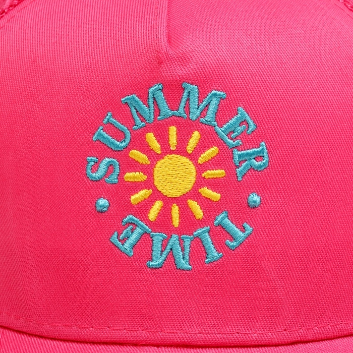Кепка детская для девочки с сеткой Summer time, цвет розовый, р-р 52-54, 5-7 лет