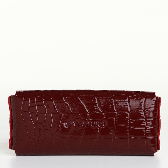 Ключница карманная на кнопке TEXTURA, длина 15 см, кольцо, цвет бордовый Ключница карманная на кнопке TEXTURA, длина 15 см, кольцо, цвет бордовый