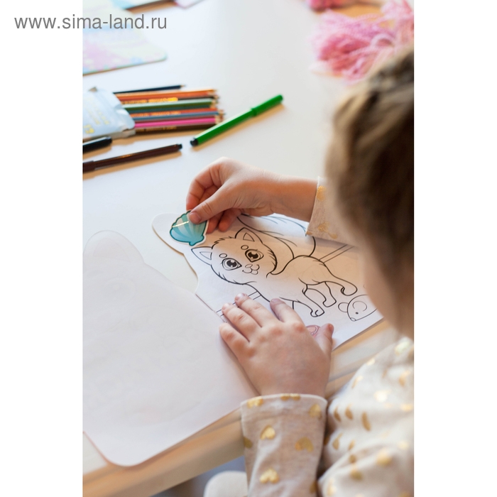 Раскраска с наклейками «Котёнок», 16 стр. Раскраска с наклейками «Котёнок», 16 стр.