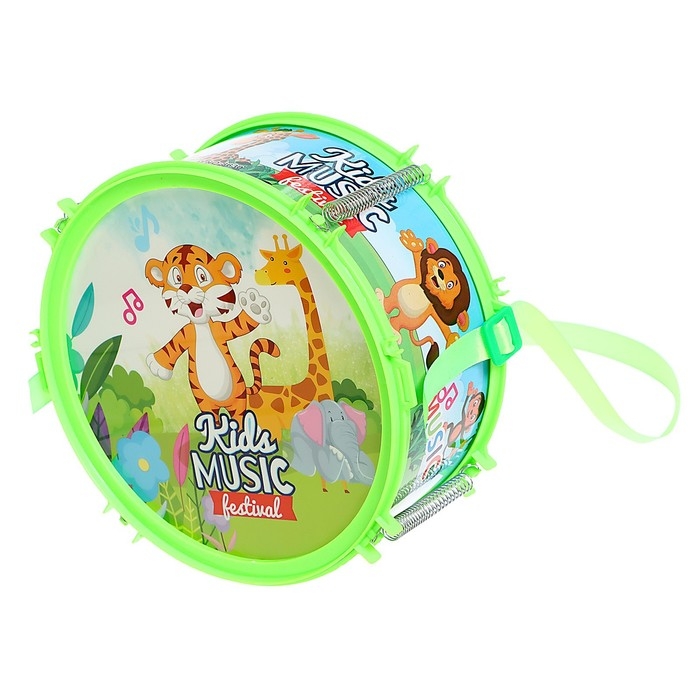 Барабан «Весёлые зверята», цвета МИКС