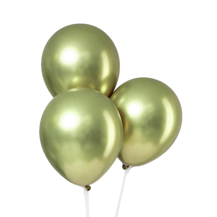 Шар латексный 12 Шар латексный 12" «Хром», металл, набор 50 шт., цвет салатовый