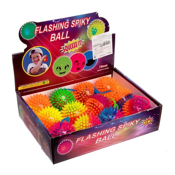 Мяч «Ёжик», световой, с пищалкой 7,5 см, цвета МИКС Мяч «Ёжик», световой, с пищалкой 7,5 см, цвета МИКС