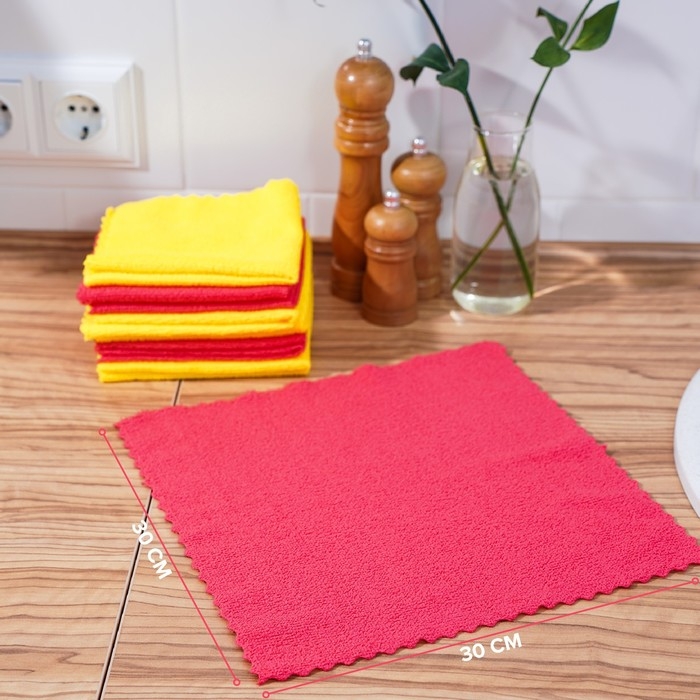 Салфетка универсальная Доляна «Промо», 180 г/м², 10 шт, 30×30 см, микрофибра, ультразвуковая обработка края, цвет МИКС Салфетка универсальная Доляна «Промо», 180 г/м², 10 шт, 30×30 см, микрофибра, ультразвуковая обработка края, цвет МИКС