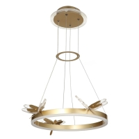 Люстра "Стрекоза" LED 48Вт 3000-6000К золото 52х52х80 см BayerLux