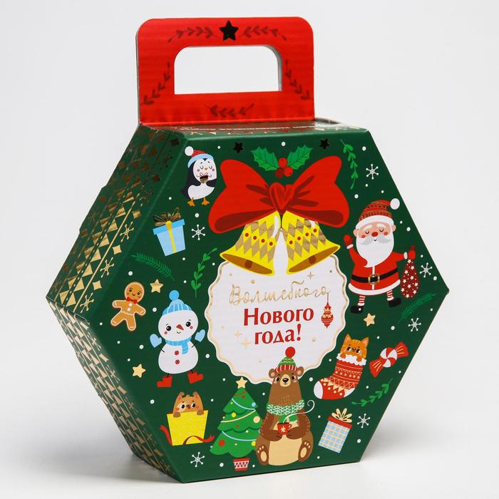 Подарочный набор развивающих тактильных мячиков «Новогодний подарок», 7 шт., новогодняя подарочная упаковка, Крошка Я Подарочный набор развивающих тактильных мячиков «Новогодний подарок», 7 шт., новогодняя подарочная упаковка, Крошка Я