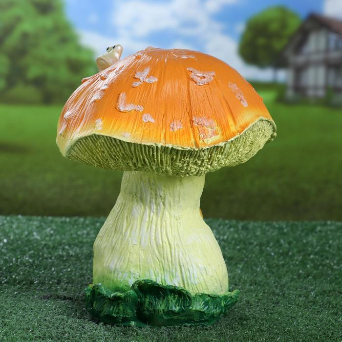 Садовая фигура  Садовая фигура "Гриб с улиткой" средний 22х20х25см