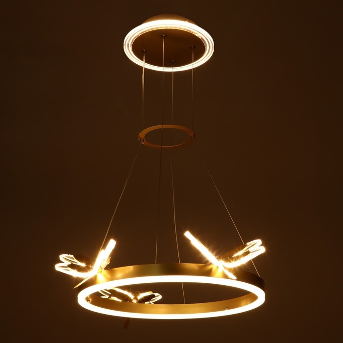 Люстра "Стрекоза" LED 48Вт 3000-6000К золото 52х52х80 см BayerLux
