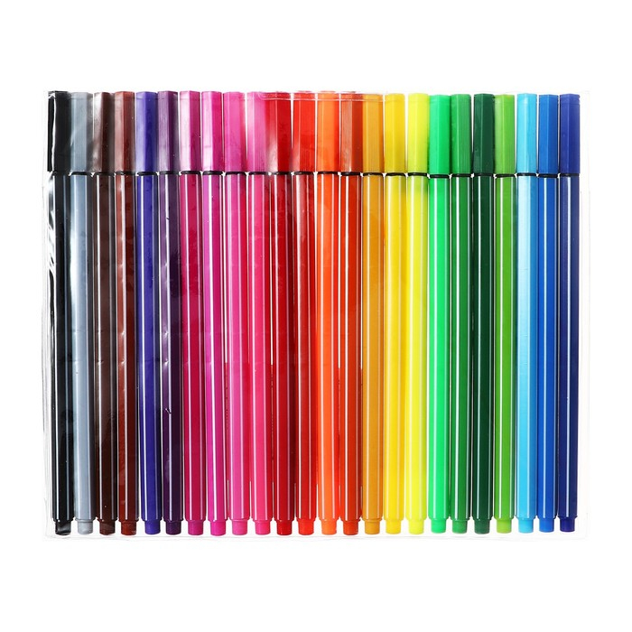 Набор капилярных ручек (маркеров), 0.4 мм, 24 цвета, тонкая линия Набор капилярных ручек (маркеров), 0.4 мм, 24 цвета, тонкая линия