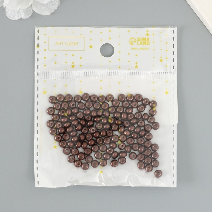 Бисер стекло 6/0  Бисер стекло 6/0 "Металлик. Горький шоколад" 10 гр