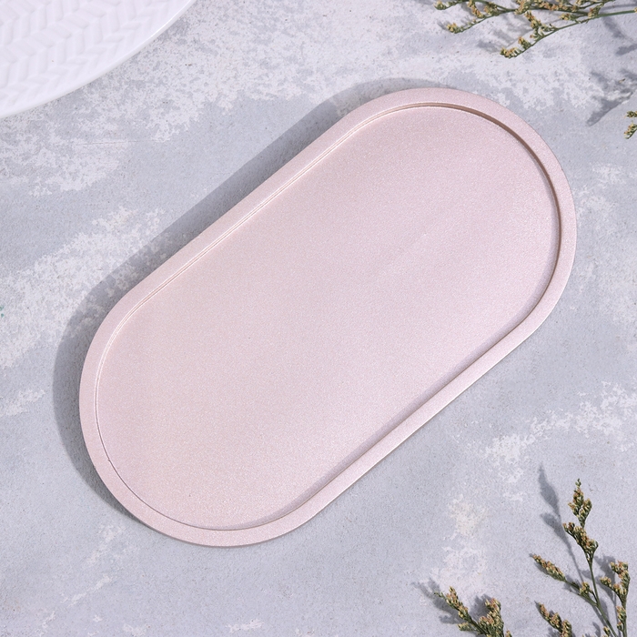 Подсвечник овальный из гипса,17,5х9х1,5см,шампань Подсвечник овальный из гипса,17,5х9х1,5см,шампань