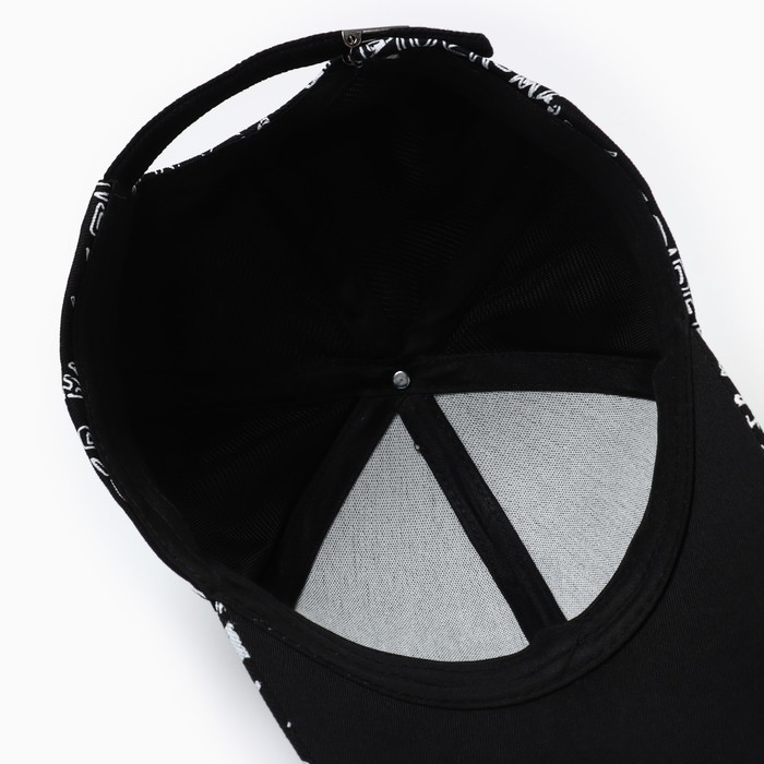 Кепка мужская MINAKU с надписями, цвет чёрный, р-р 58 Кепка мужская MINAKU с надписями, цвет чёрный, р-р 58