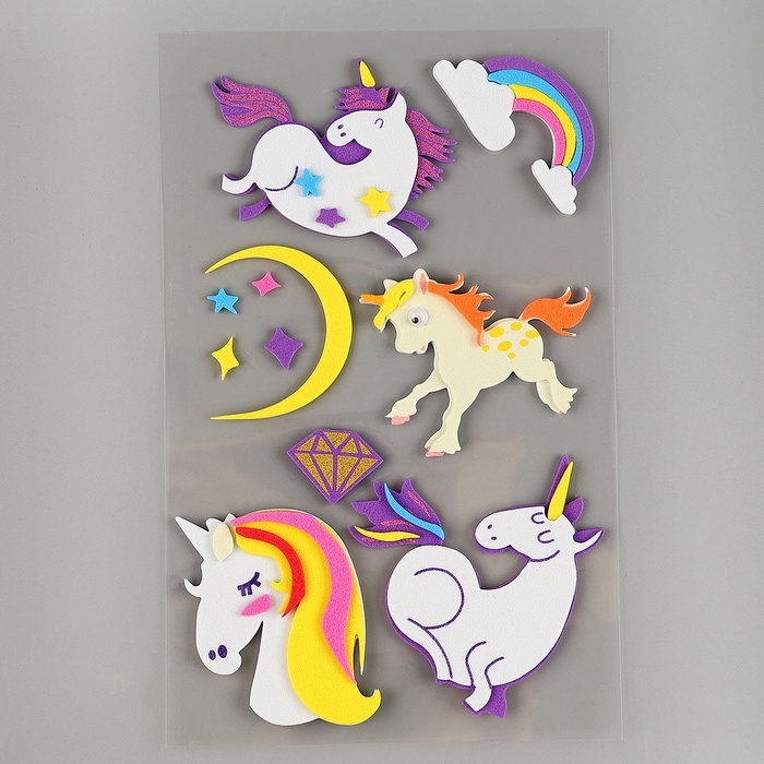 Набор наклеек из EVA  Набор наклеек из EVA "Единороги", 11 шт