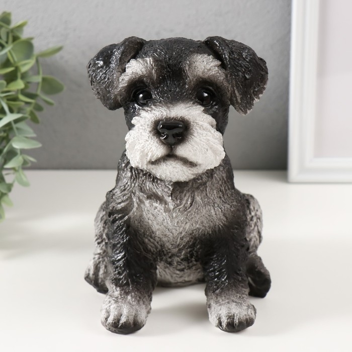 Копилка Копилка "Щеночек Миттель" высота 17 см, ширина 11,5 см, длина 16,5 см черно-белый