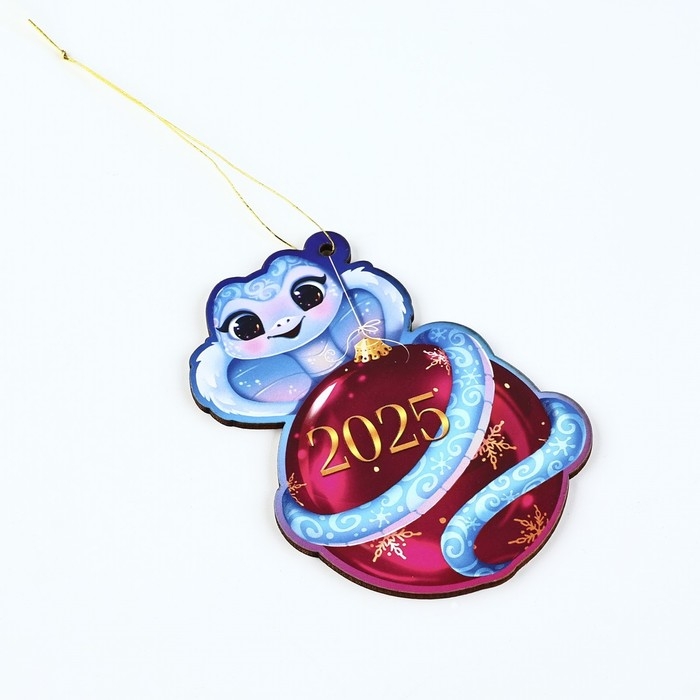 Ёлочная игрушка новогодняя «2025», на Новый год, светится в темноте, дерево, 7,8 х 9,5 см Ёлочная игрушка новогодняя «2025», на Новый год, светится в темноте, дерево, 7,8 х 9,5 см