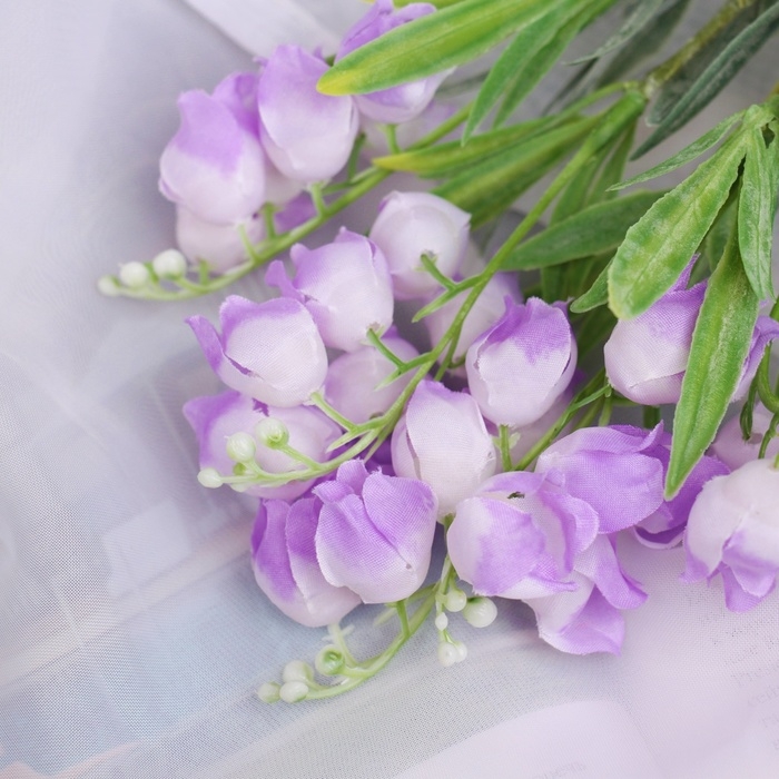 Букет Букет "Колокольчик с напылением" 27 см, сиреневый