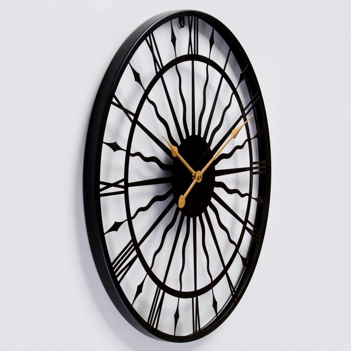 Часы настенные интерьерные большие, Лофт, Часы настенные интерьерные большие, Лофт, "Солнце", бесшумные, d-59 см