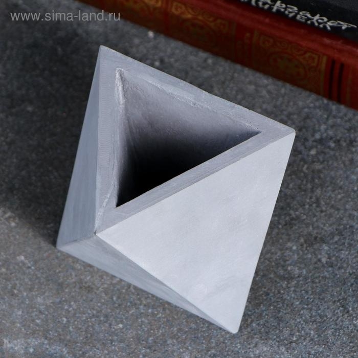 Кашпо бетонное  Кашпо бетонное "Абстракция" серое 9 х 9 х 9 см