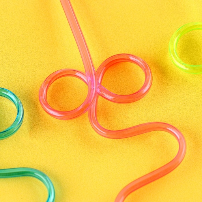 Трубочки для коктейля «Завитушка», набор 4 шт., цвета МИКС Трубочки для коктейля «Завитушка», набор 4 шт., цвета МИКС