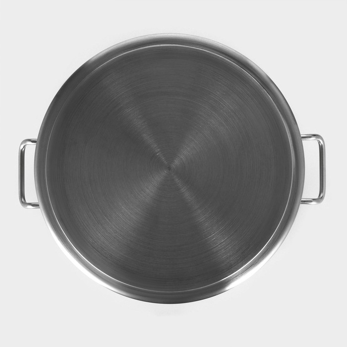 Кастрюля из нержавеющей стали Hanna Knövell, 19 л, d=32 см, h=22 см толщина 0,8 мм, дно ТРС, толщина дна 4,4 мм, 201 сталь, металлическая крышка, индукция Кастрюля из нержавеющей стали Hanna Knövell, 19 л, d=32 см, h=22 см толщина 0,8 мм, дно ТРС, толщина дна 4,4 мм, 201 сталь, металлическая крышка, индукция