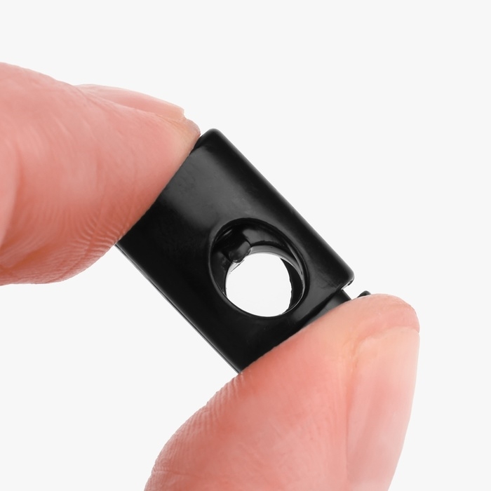 Фиксатор для шнура, d = 5 мм, 10 × 20 мм, 5 шт, цвет чёрный Фиксатор для шнура, d = 5 мм, 10 × 20 мм, 5 шт, цвет чёрный