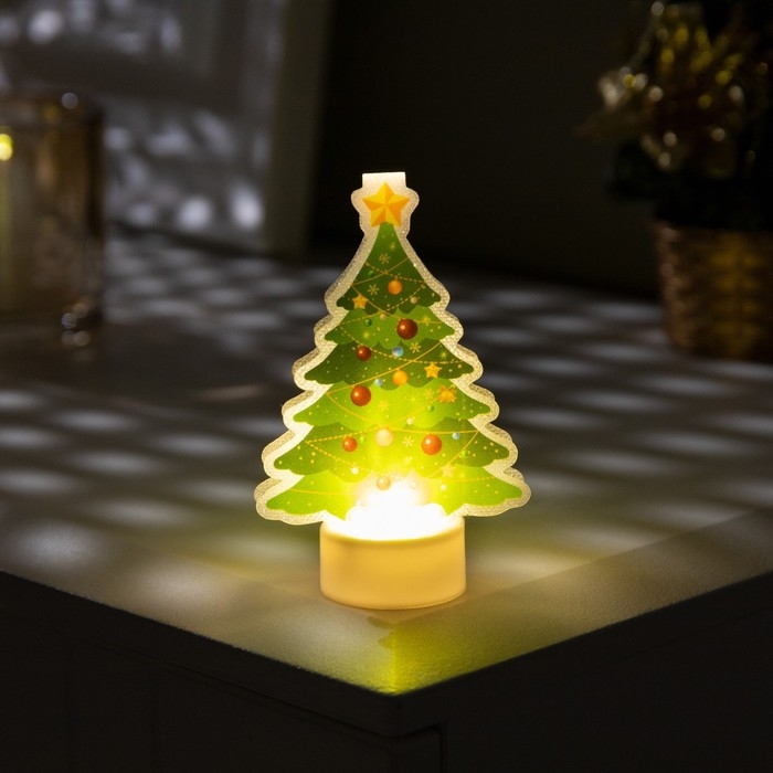 Световая картинка на подставке «Ёлочка» 11 см, батарейки, свечение тёплое белое Световая картинка на подставке «Ёлочка» 11 см, батарейки, свечение тёплое белое