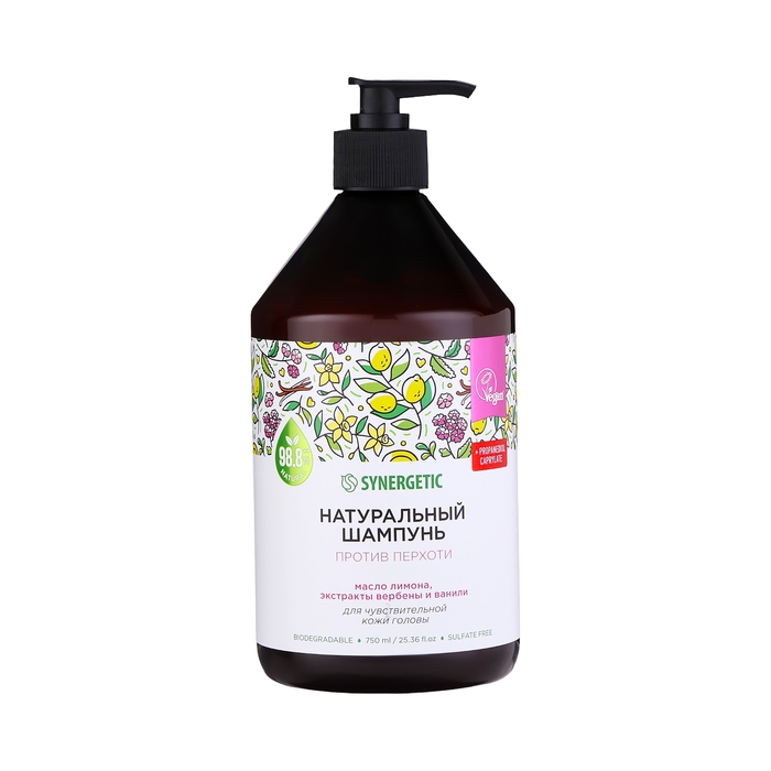Шампунь натуральный SYNERGETIC против перхоти, 750 мл Шампунь натуральный SYNERGETIC против перхоти, 750 мл
