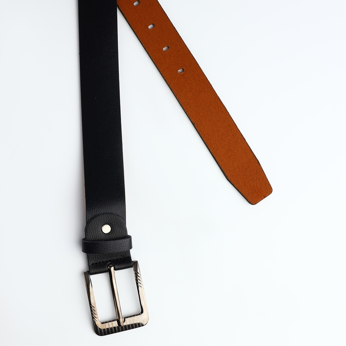 Ремень мужской, винт, ширина 3,5 см, пряжка металл, цвет чёрный Ремень мужской, винт, ширина 3,5 см, пряжка металл, цвет чёрный