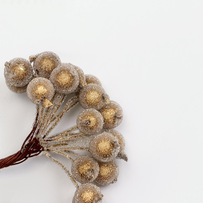 Новый год! Декоративные ягодки, золотого цвета, 7 × 6 × 7 см, 40 ягод Новый год! Декоративные ягодки, золотого цвета, 7 × 6 × 7 см, 40 ягод