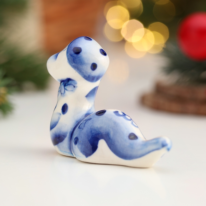 Новый год. Сувенир символ года Новый год. Сувенир символ года "Змея Мотя", гжель, 5 см