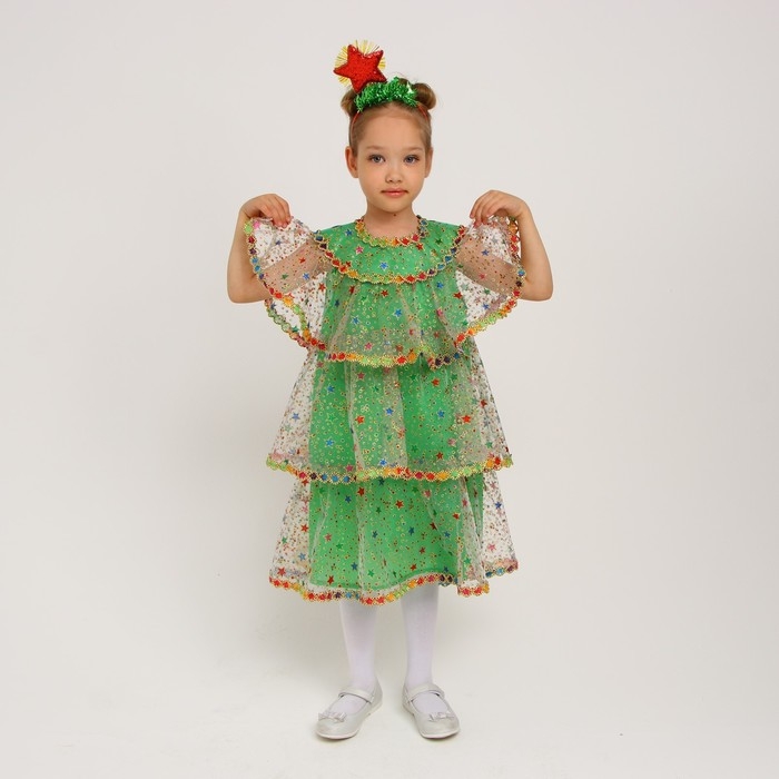 Карнавальный костюм «Ёлочка волшебная», органза, р. 34, рост 122–128 см Карнавальный костюм «Ёлочка волшебная», органза, р. 34, рост 122–128 см