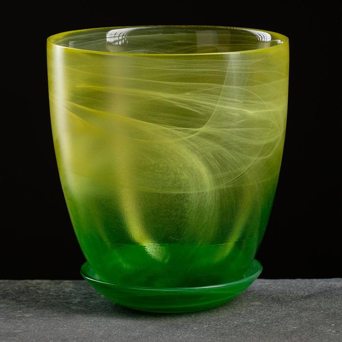 Горшок цветочный с поддоном  Горшок цветочный с поддоном "Гармония", жёлто-зелёный 2 л