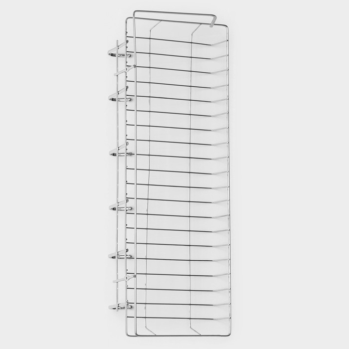 Полка бытовая с крючками Доляна, 42×12×15 см, цвет хромированный Полка бытовая с крючками Доляна, 42×12×15 см, цвет хромированный