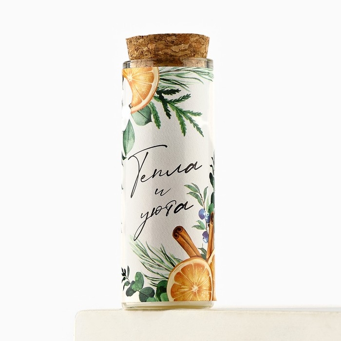 Свеча новогодняя «Тепла и уюта», на Новый год, аромат мандарин, 9 х 3,5 см