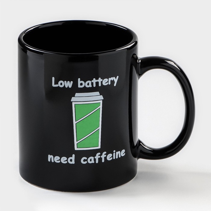 Кружка - хамелеон керамическая Доляна «Кофе», 350 мл, цвет чёрный Кружка - хамелеон керамическая Доляна «Кофе», 350 мл, цвет чёрный