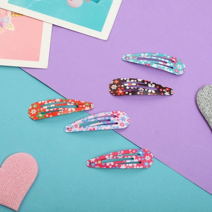 Невидимки для волос  Невидимки для волос "Милана" (набор 10 шт) цветник, 4,5 см, микс