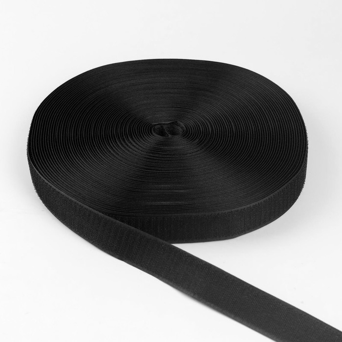 Липучка, 30 мм × 25 ± 1 м, цвет чёрный Липучка, 30 мм × 25 ± 1 м, цвет чёрный
