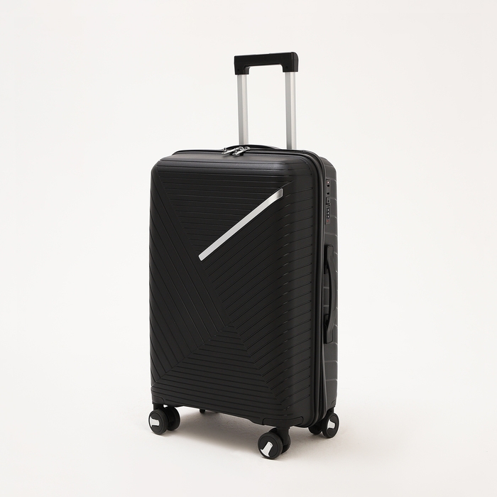 Чемодан средний 69 л (M), отдел на молнии, кодовый замок, 4 колеса, цвет чёрный Чемодан средний 69 л (M), отдел на молнии, кодовый замок, 4 колеса, цвет чёрный