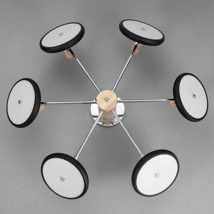 Люстра Люстра "Джулия" 6хLED 144Вт 3000-6000К черно-хромовый 80х80х22 см