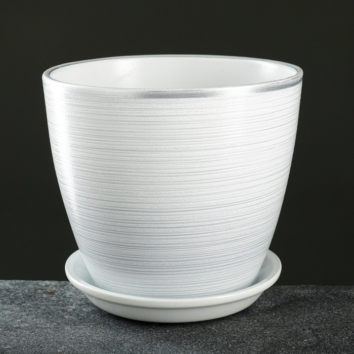 Горшок цветочный Горшок цветочный "Бутон" роспись серебро 3 л