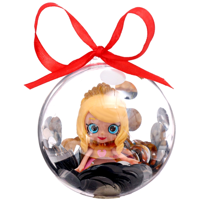 Новогодний шар «Игрушка-сюрприз», на ленте, с куклой Новогодний шар «Игрушка-сюрприз», на ленте, с куклой