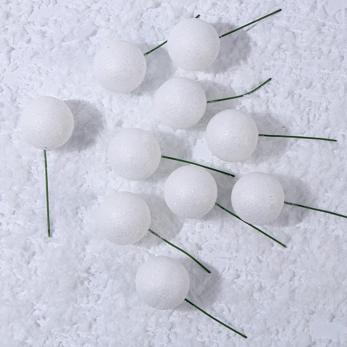 Фигурка для поделок и декора на проволоке «Шар», набор 10 шт., размер 1 шт. — 4 × 11 см, цвет белый Фигурка для поделок и декора на проволоке «Шар», набор 10 шт., размер 1 шт. — 4 × 11 см, цвет белый