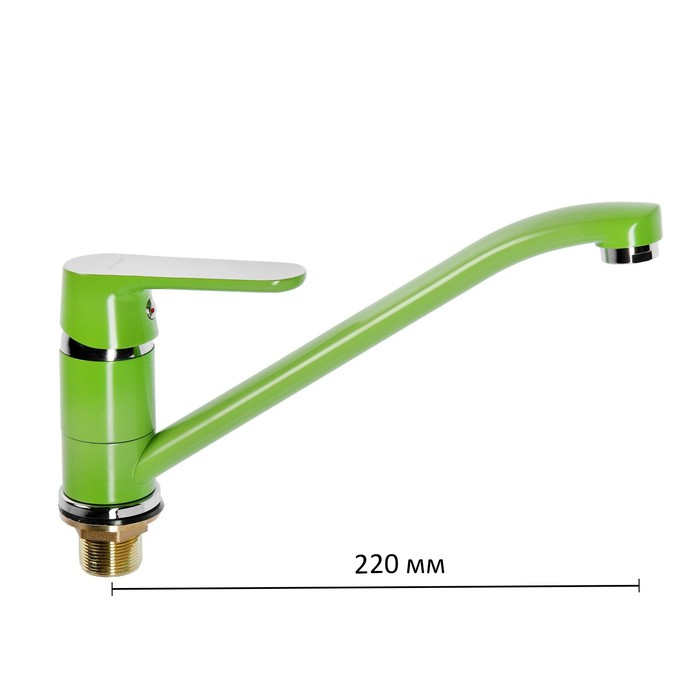 Смеситель для кухни Accoona A4166K, однорычажный, с гайкой, зеленый Смеситель для кухни Accoona A4166K, однорычажный, с гайкой, зеленый