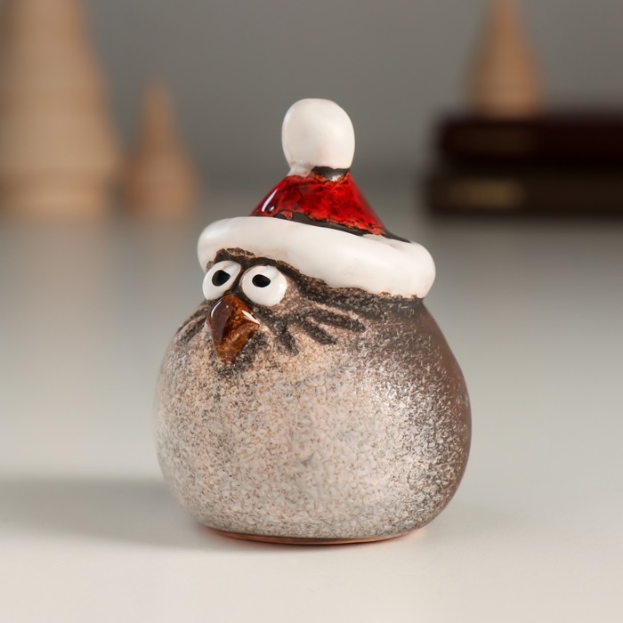 Сувенир керамика Сувенир керамика "Птенчик в красной шапочке" 4,8х4,9х6,3 см