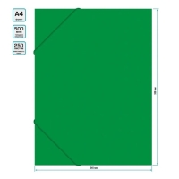 Папка-короб на резинке А4, 500мкм, Calligrata, корешок 25 мм, до 230 листов, тиснение "песок", зеленая