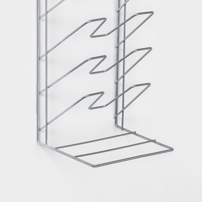 Подставка под крышки вертикальная, 5 ярусов 15×16×36 см, цвет хром