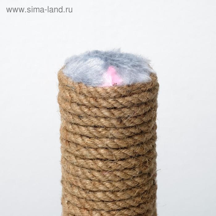 Когтеточка  Когтеточка "Радость" на подставке, 30 х 30 х 40 см, джут, серая с розовыми лапками