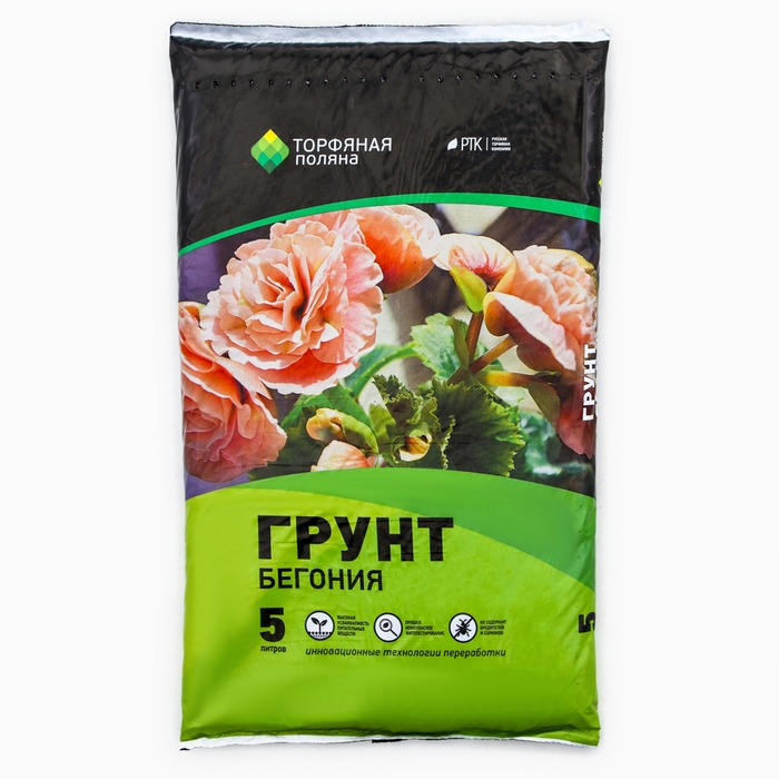 Грунт почвенный Бегония Грунт почвенный Бегония "Торфяная поляна", 5л